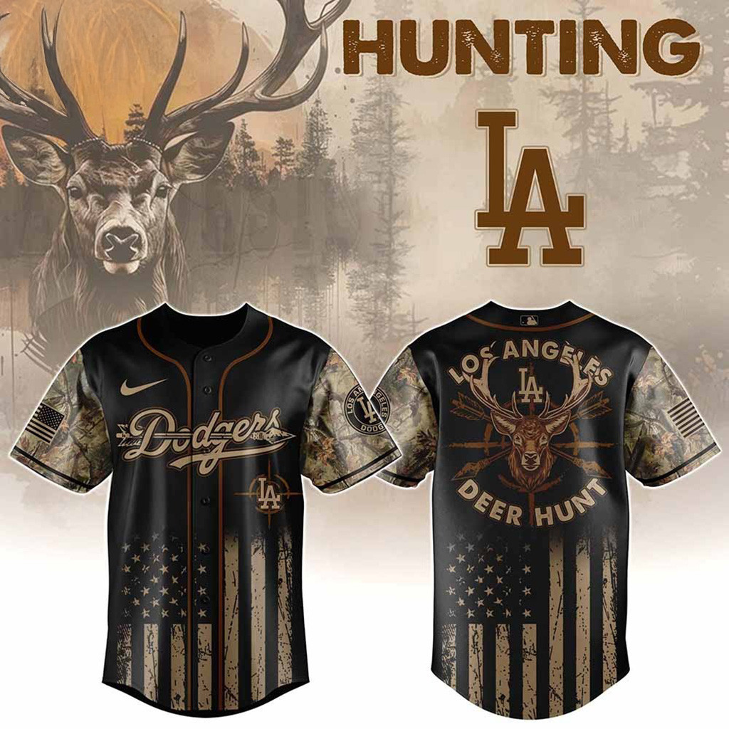 Los Angeles Dodgers MLB X Deer Hunting Baseball Jersey Dodgers Merch Baseball Enthusiast Gifts-1