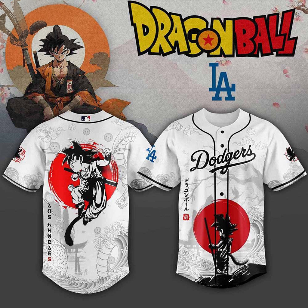 Los Angeles Dodgers MLB X Dragon Ball Baseball Jersey Dodgers Merch Gift For Father-1