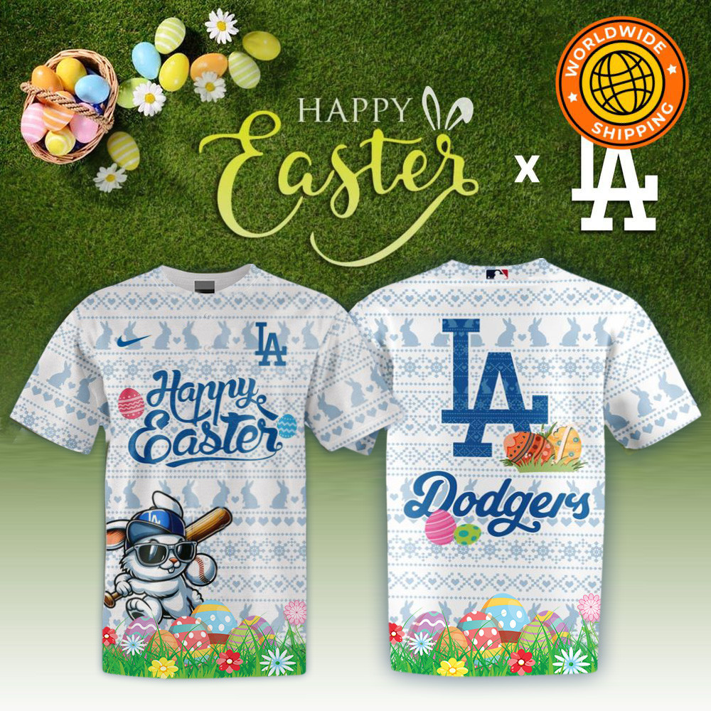 Los Angeles Dodgers MLB x Happy Easter 2025 Shirt MLB Merch Fathers Day Gifts Special-1
