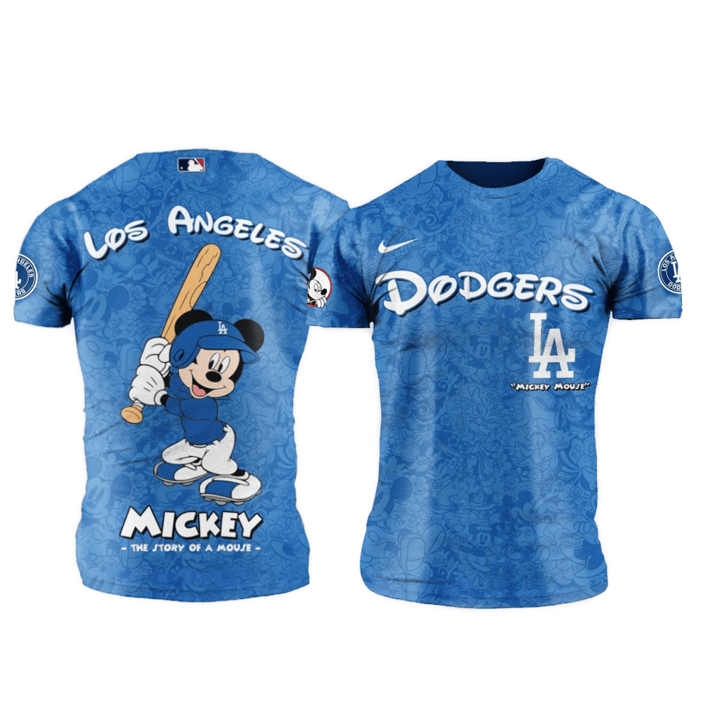 Los Angeles Dodgers MLB x Mickey Night Game Shirt Los Angeles Dodgers Merch Father's Day Gifts-1