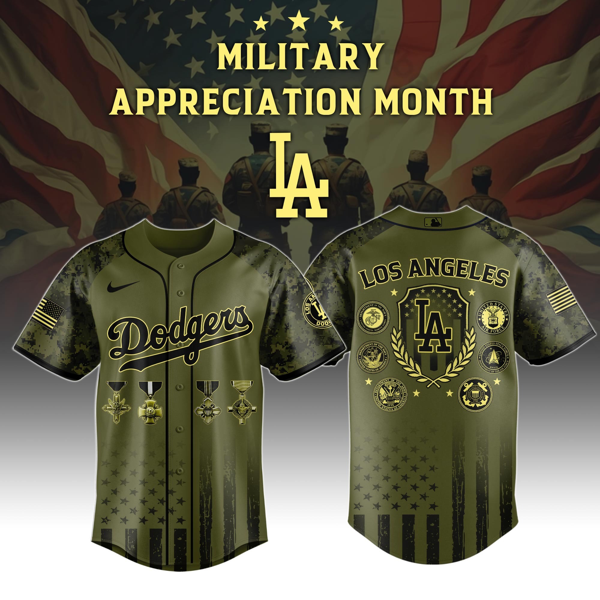 Los Angeles Dodgers MLB x Military Appreciation Month Special Edition Jersey 2025-1