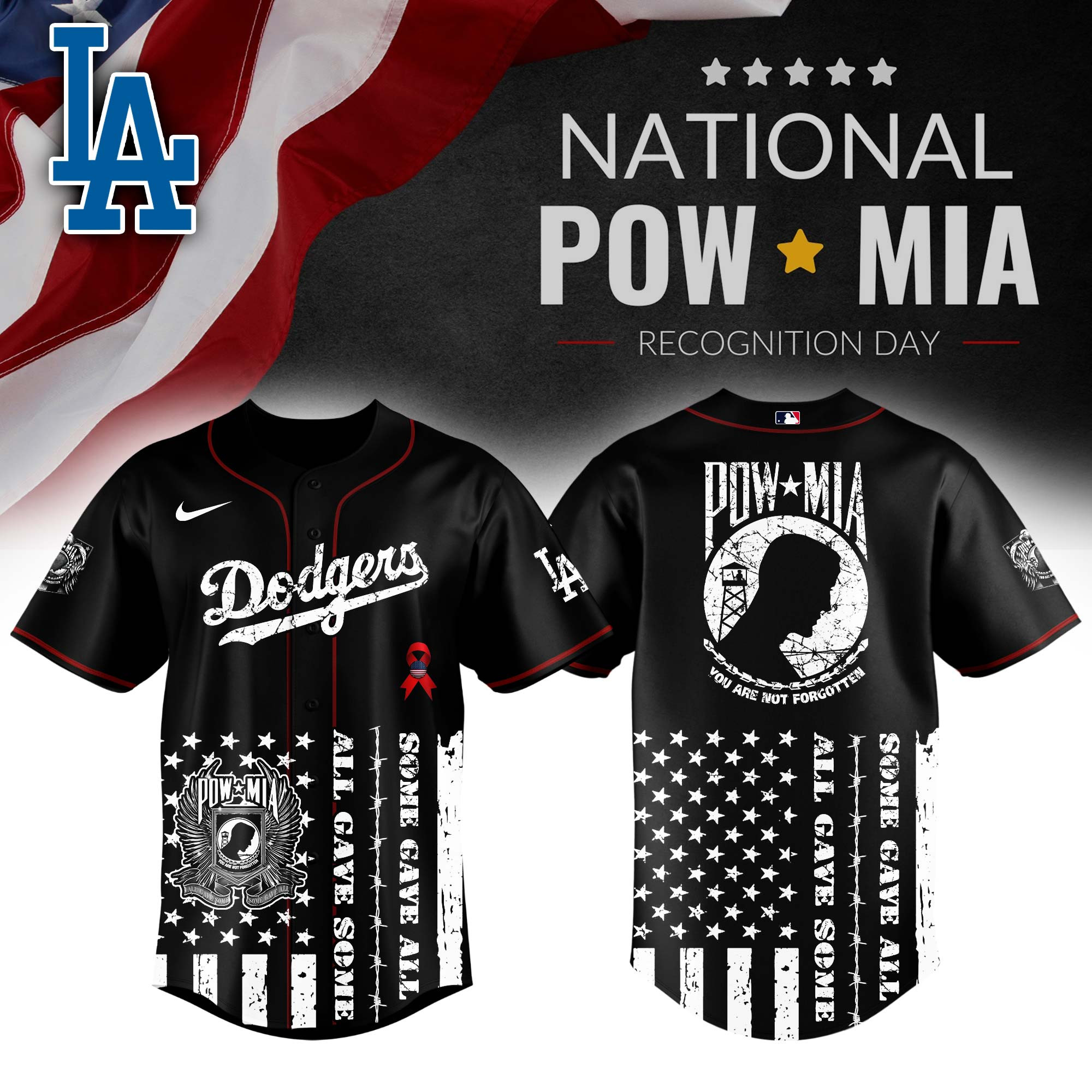 Los Angeles Dodgers Mlb X National Powmia Recognition Day Baseball Jersey For Fans-1