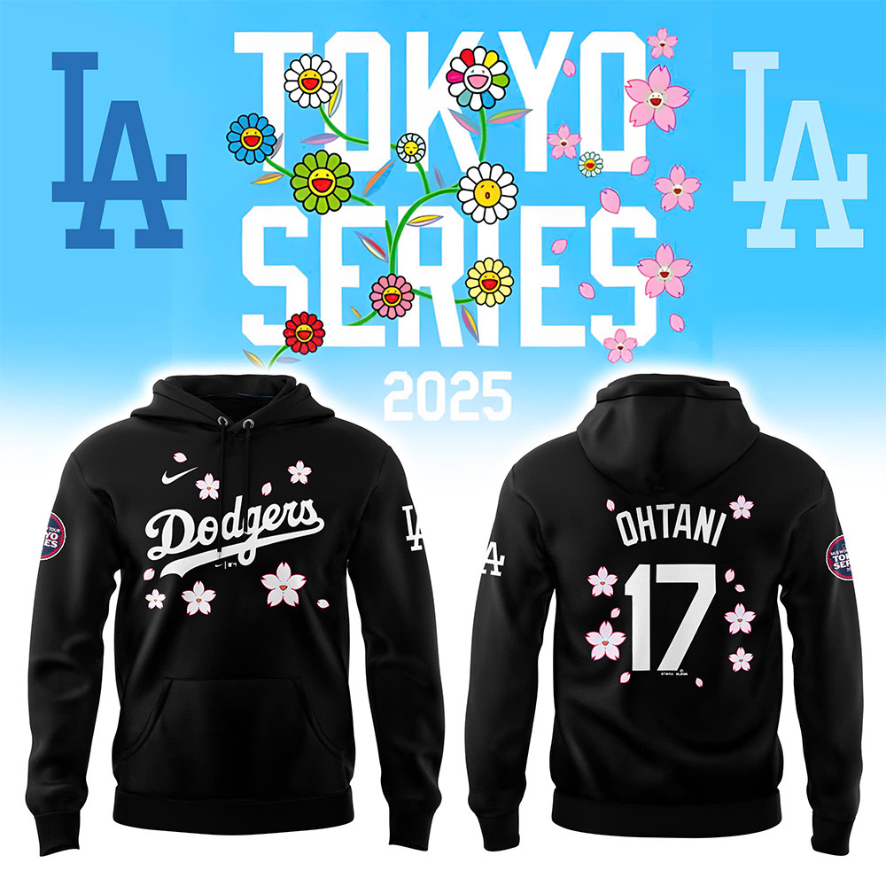 Los Angeles Dodgers OHTANI Tokyo Series 2025 Black Hoodie Gifts For Baseball Lovers-1