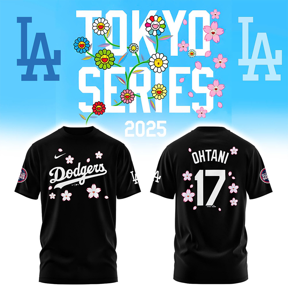 Los Angeles Dodgers OHTANI Tokyo Series 2025 Black Shirt Best Gifts For Baseball Fans-1