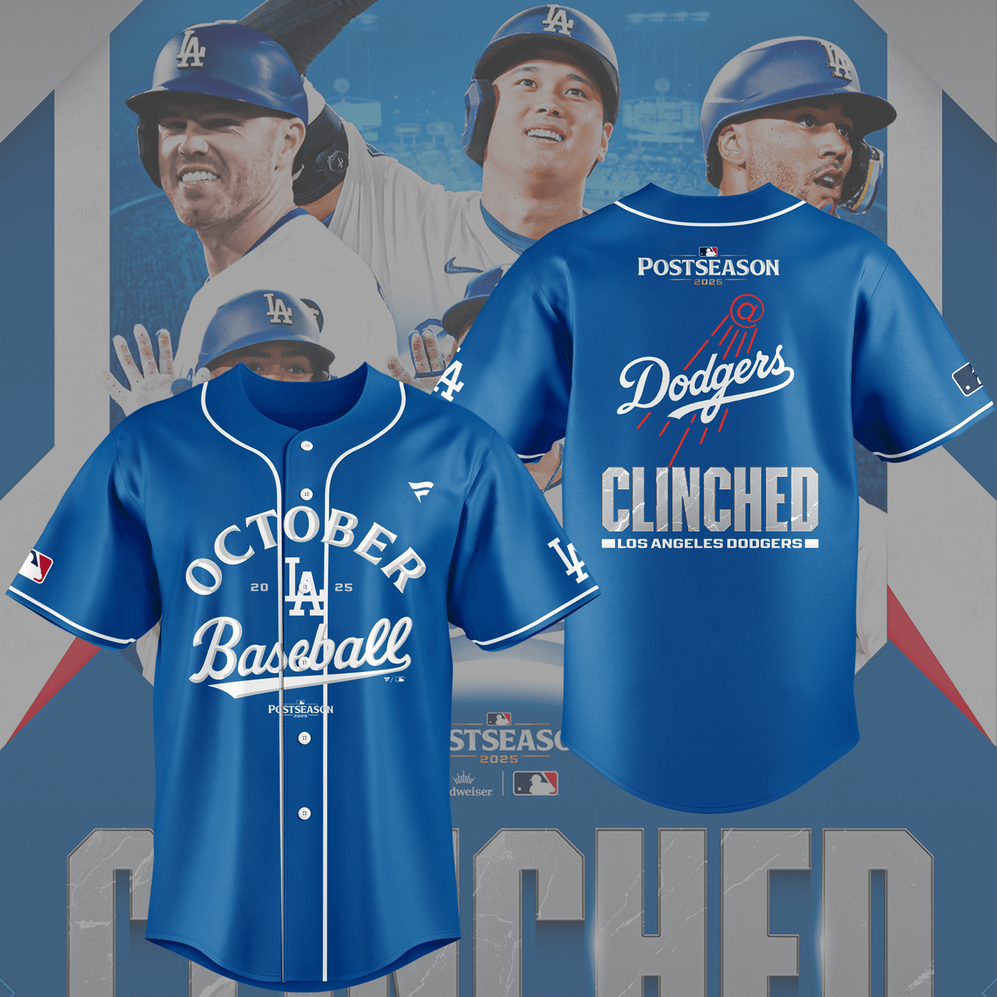 Los Angeles Dodgers October Baseball Jersey Baseball Team Merch Best Gifts For Dad-1