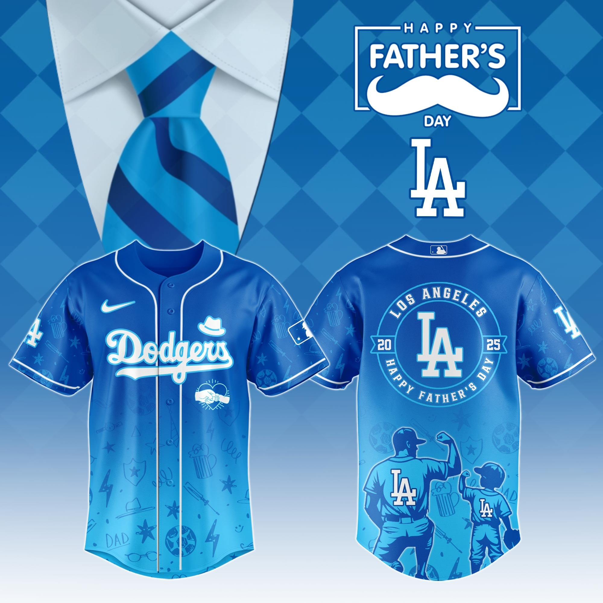 Los Angeles Dodgers Special Father's Day 2025 Limited Edition Jersey Los Angeles Dodgers Merch-1