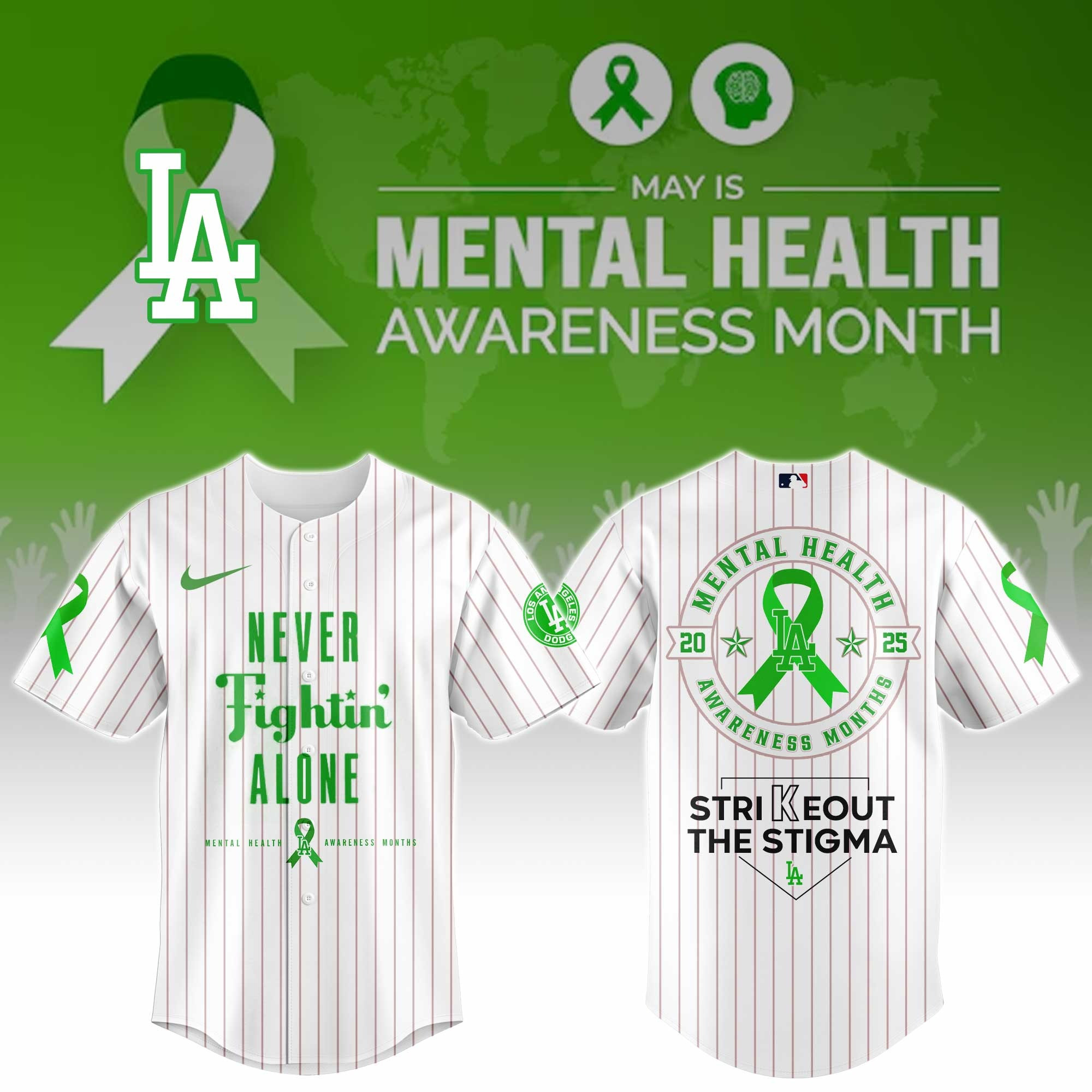 Los Angeles Dodgers Special Mental Health Awareness Week Limited Edition Jersey-1