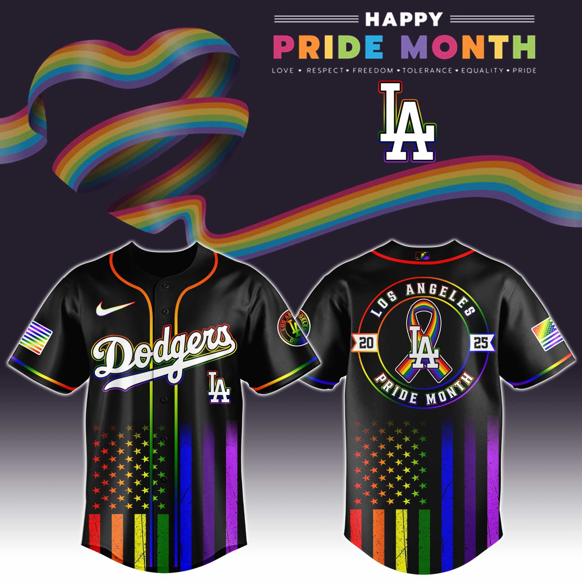 Los Angeles Dodgers Special Pride Month Jersey Unique Gifts For Baseball Fans-1