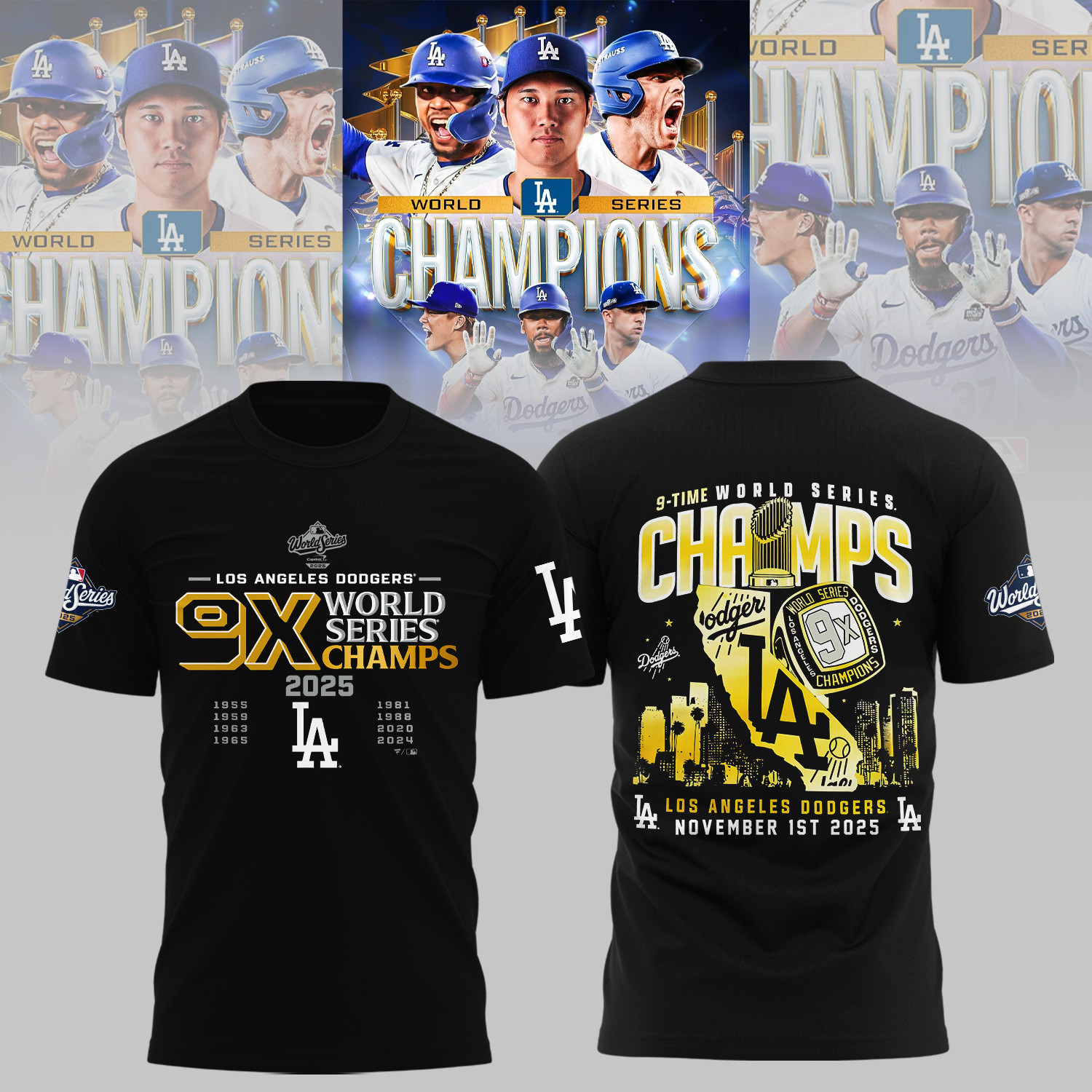Los Angeles Dodgers T-Shirt Dodger World Series Champion 2025 Gifts For Baseball Lovers-1