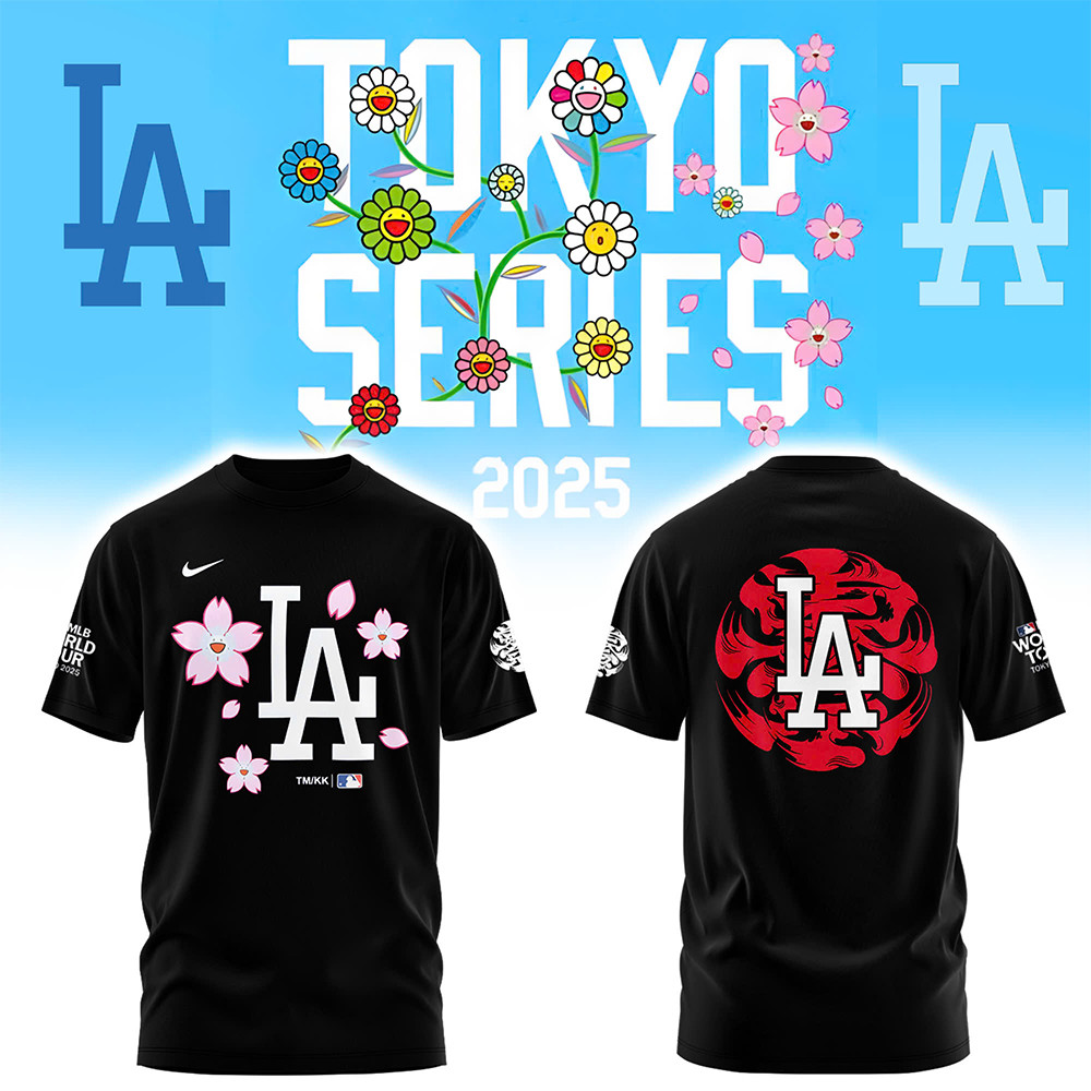 Los Angeles Dodgers Tokyo Series 2025 Black Shirt Presents For Baseball Lovers-1