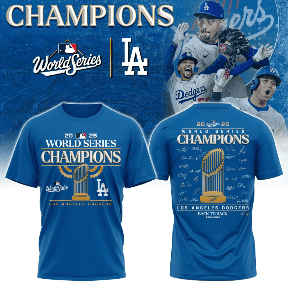 Los Angeles Dodgers World Series 2025 T-Shirt LA Dodgers Back To Back Gift Ideas-1