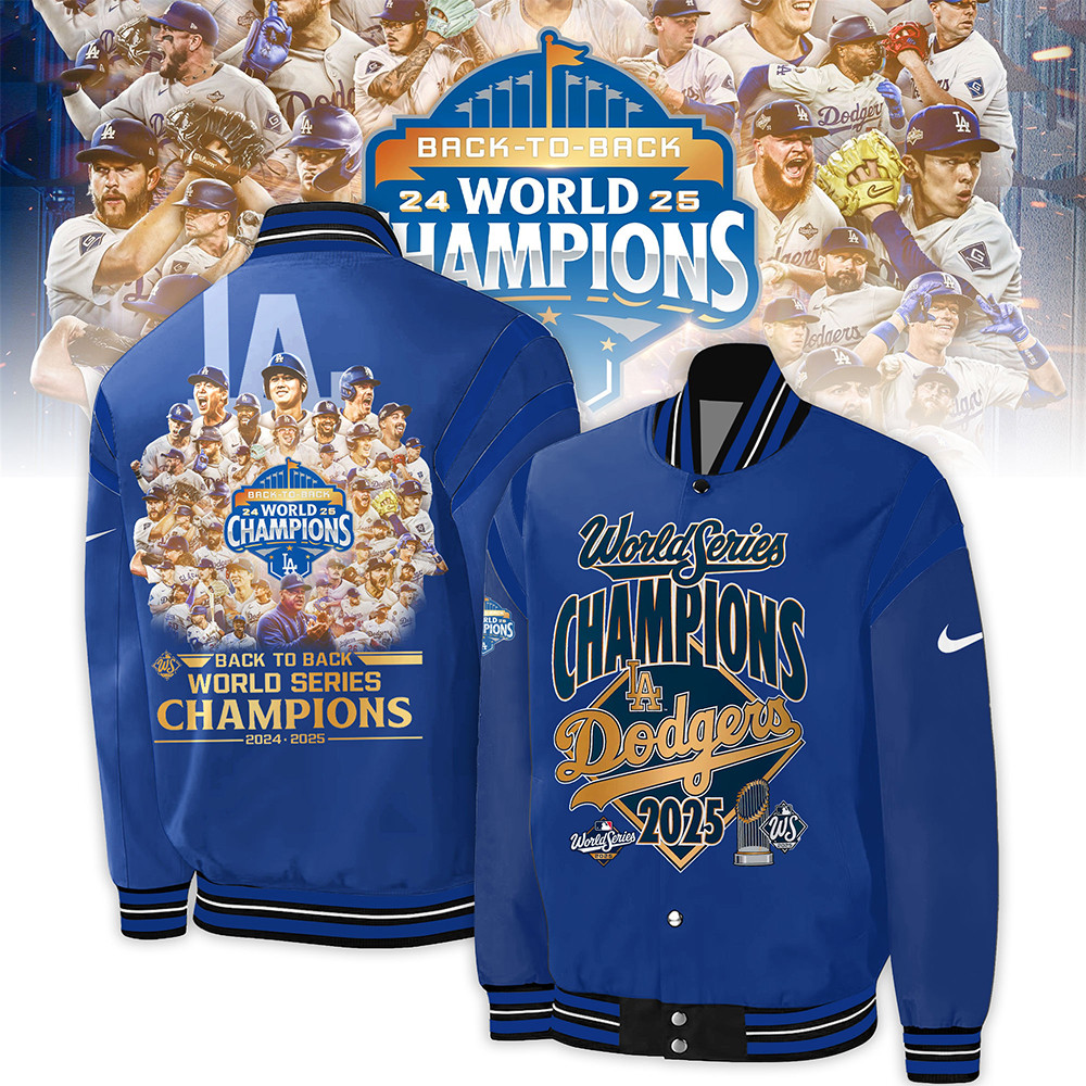 Los Angeles Dodgers World Series Merch Bomber Jacket Dodgers Back To Back Champions Gifts-1