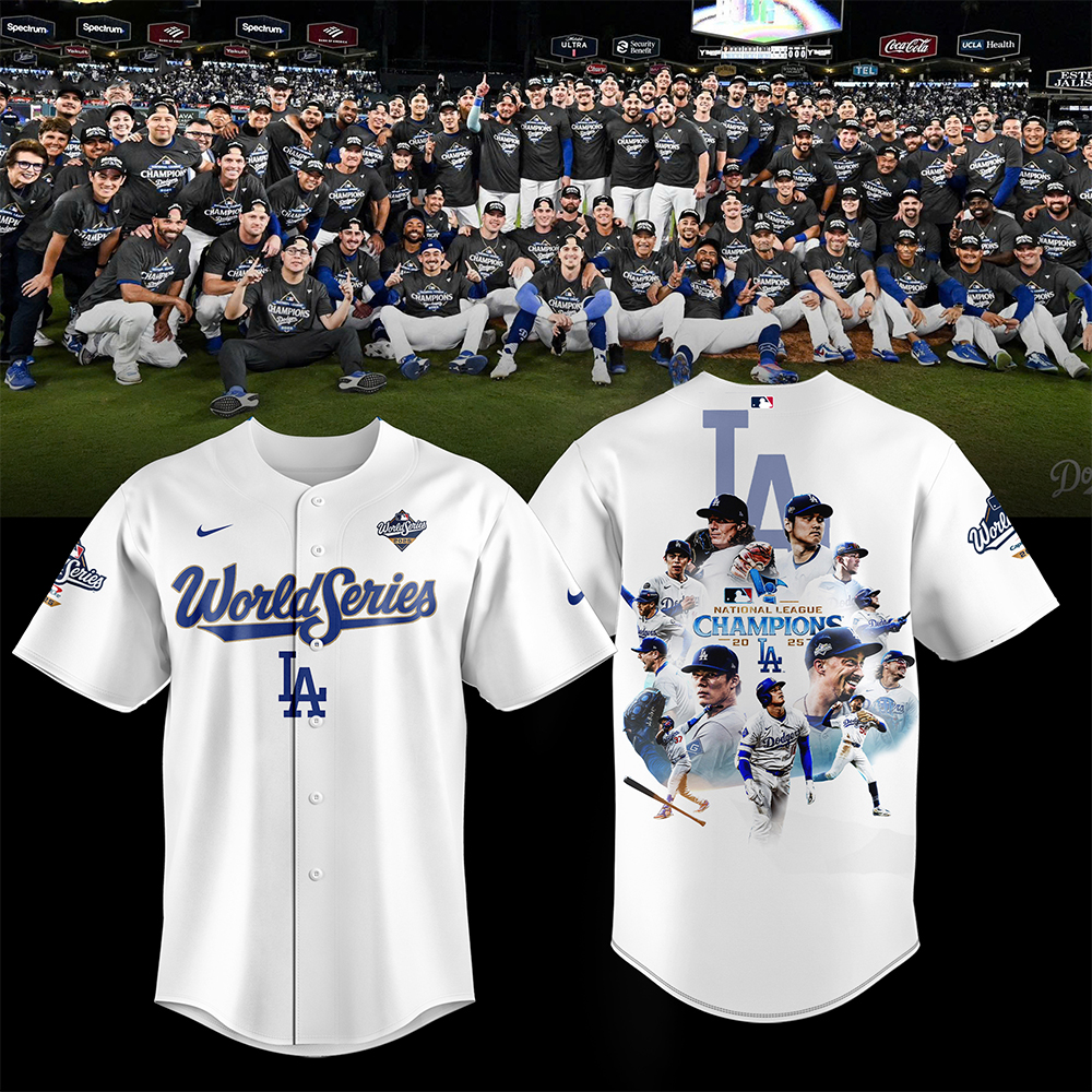 Los Angeles Dodgers World Series Merch Jersey National League Champions 2025 Baseball Shirt-1