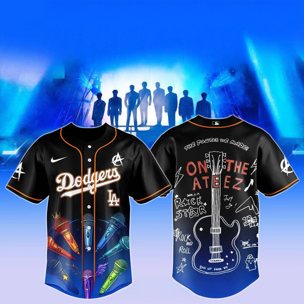 Los Angeles Dodgers X Ateez 2025 World Tour 2025 Jersey Dodgers Merch Fans Gifts-1