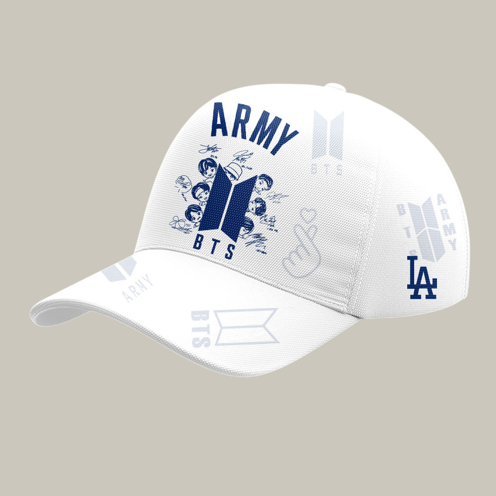 Los Angeles Dodgers X BTS Hat Army BTS Baseball Cap Unique Baseball Gifts-1