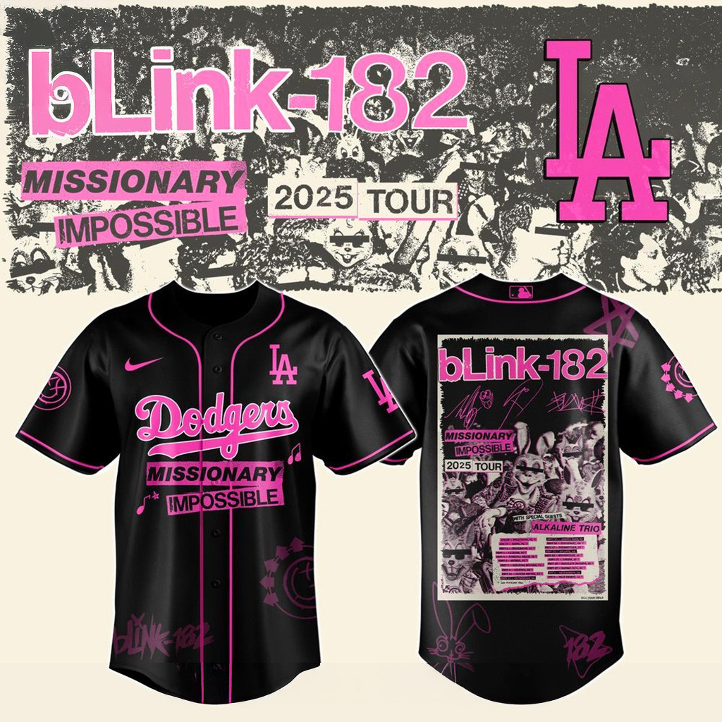 Los Angeles Dodgers X Blink 182 Missionary Impossible Tour 2025 Jersey LA Dodgers Merch Gift-1