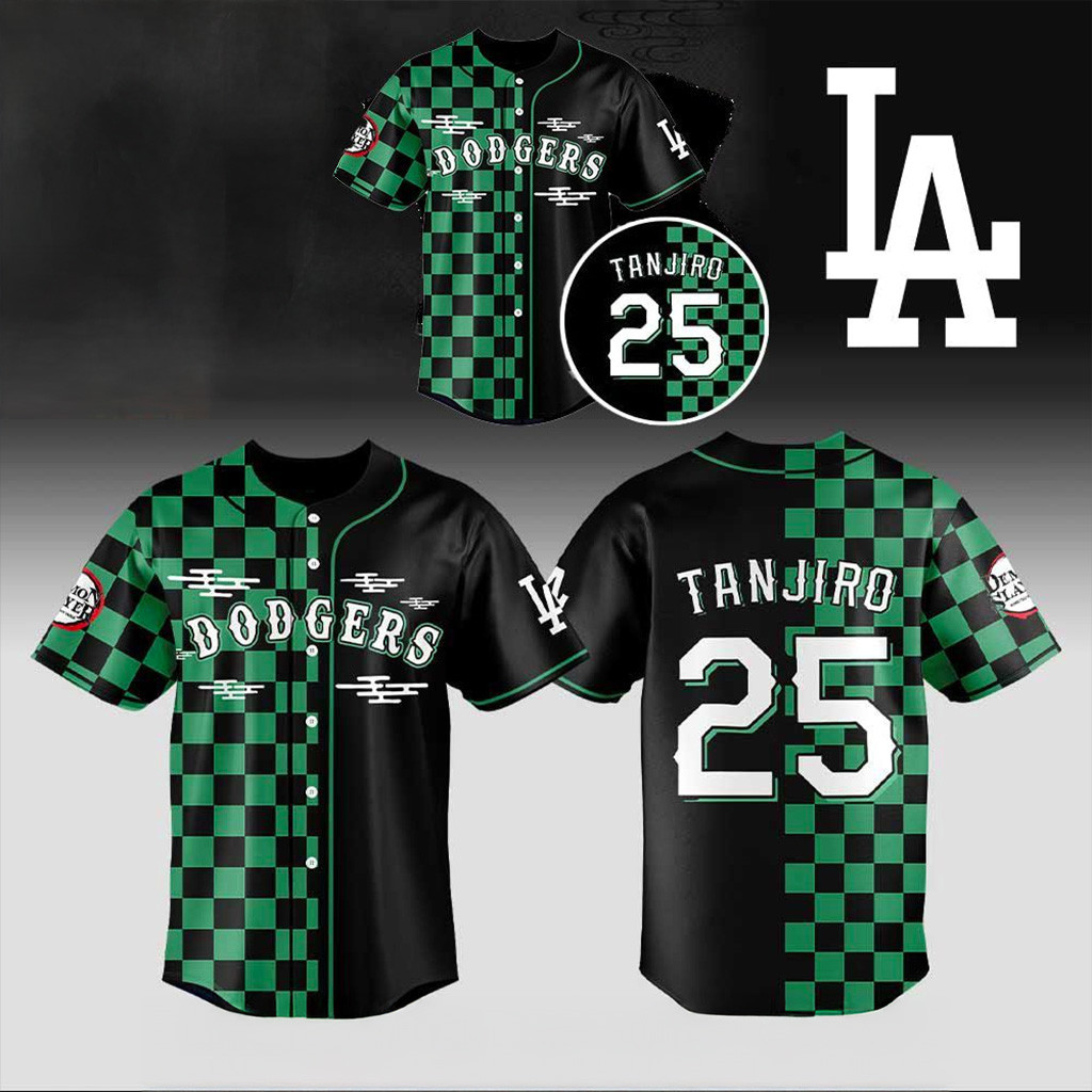 Los Angeles Dodgers X Demon Slayer Agatsuma Zenitsu Jersey Dodgers Merch Cool Baseball Gifts-1