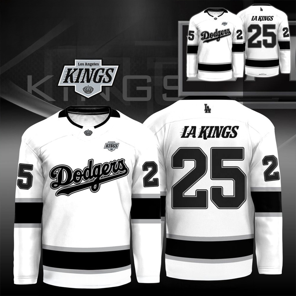 Los Angeles Dodgers X La Kings Night Jersey 2025 Dodgers Merch Gifts For Him-1