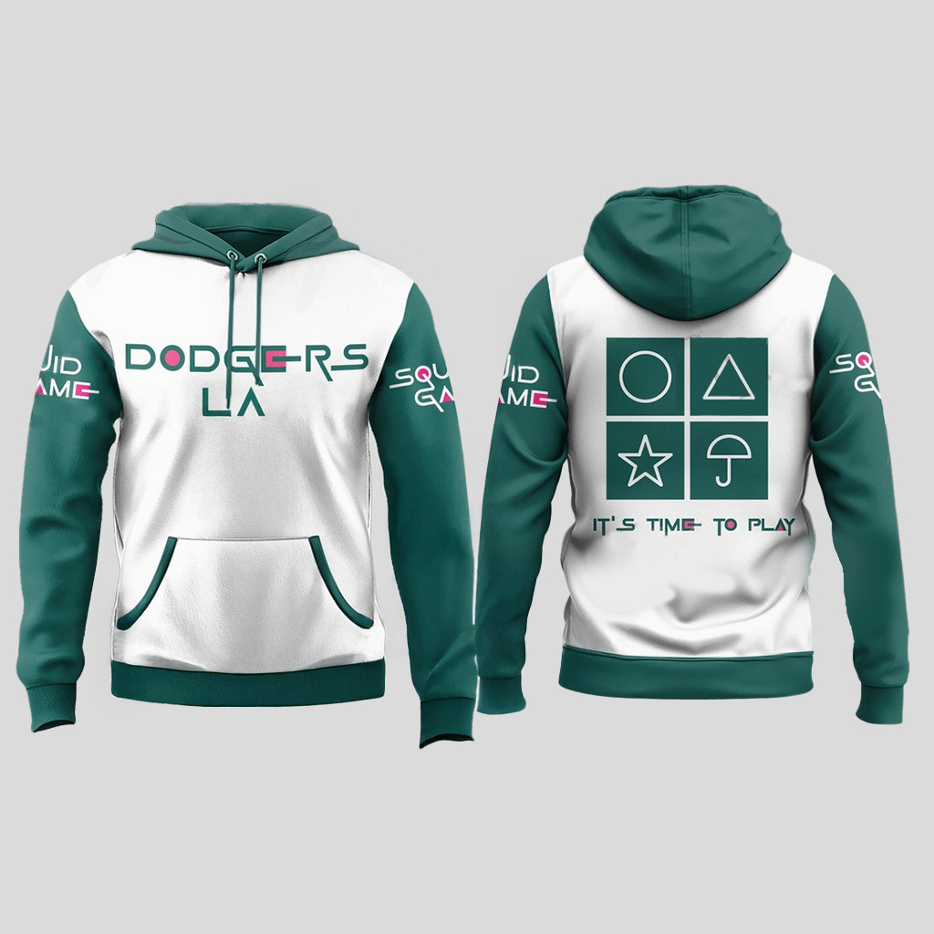 Los Angeles Dodgers X Squid Game 2025 It's Time To Play Hoodie Dodgers Merch Fans Gifts-1