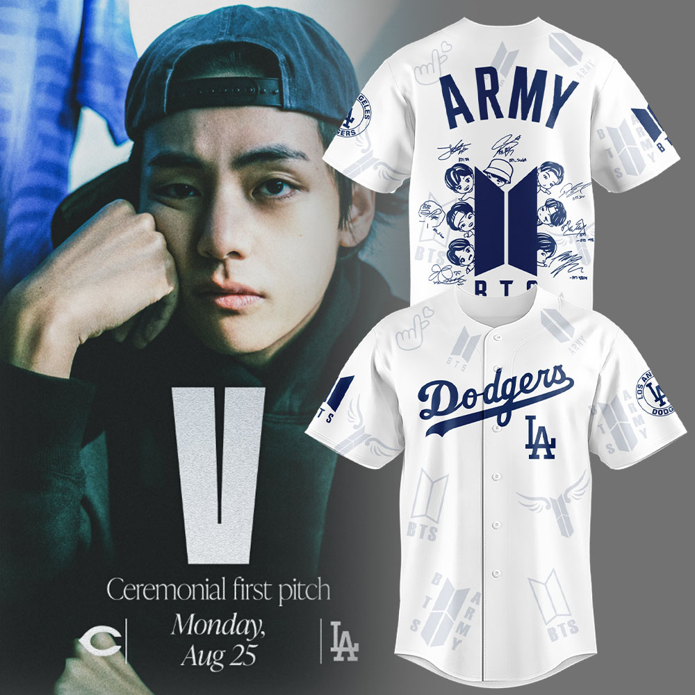 Los Angeles Dodgers X V BTS Jersey Dodger World Series Merch Signature Clothing Gifts-1