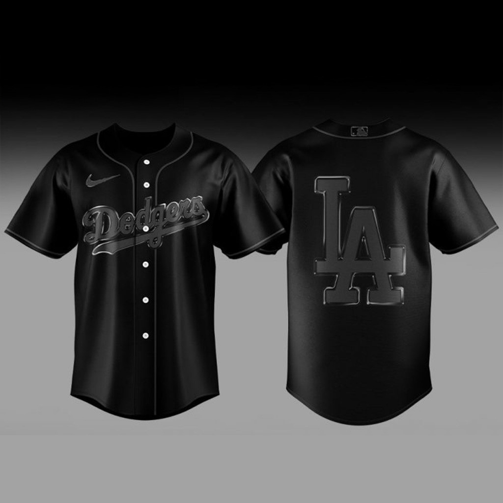 Los Angeles Dodgers x Back In Black 2025 Baseball Jersey Los Angeles Dodgers Merch Fans Gifts-1