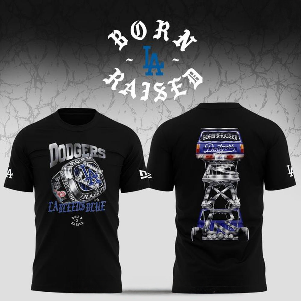 Los Angeles Dodgers x BornxRaised 2025 Special T-Shirt Los Angeles Dodgers Merch Fans Gifts-1