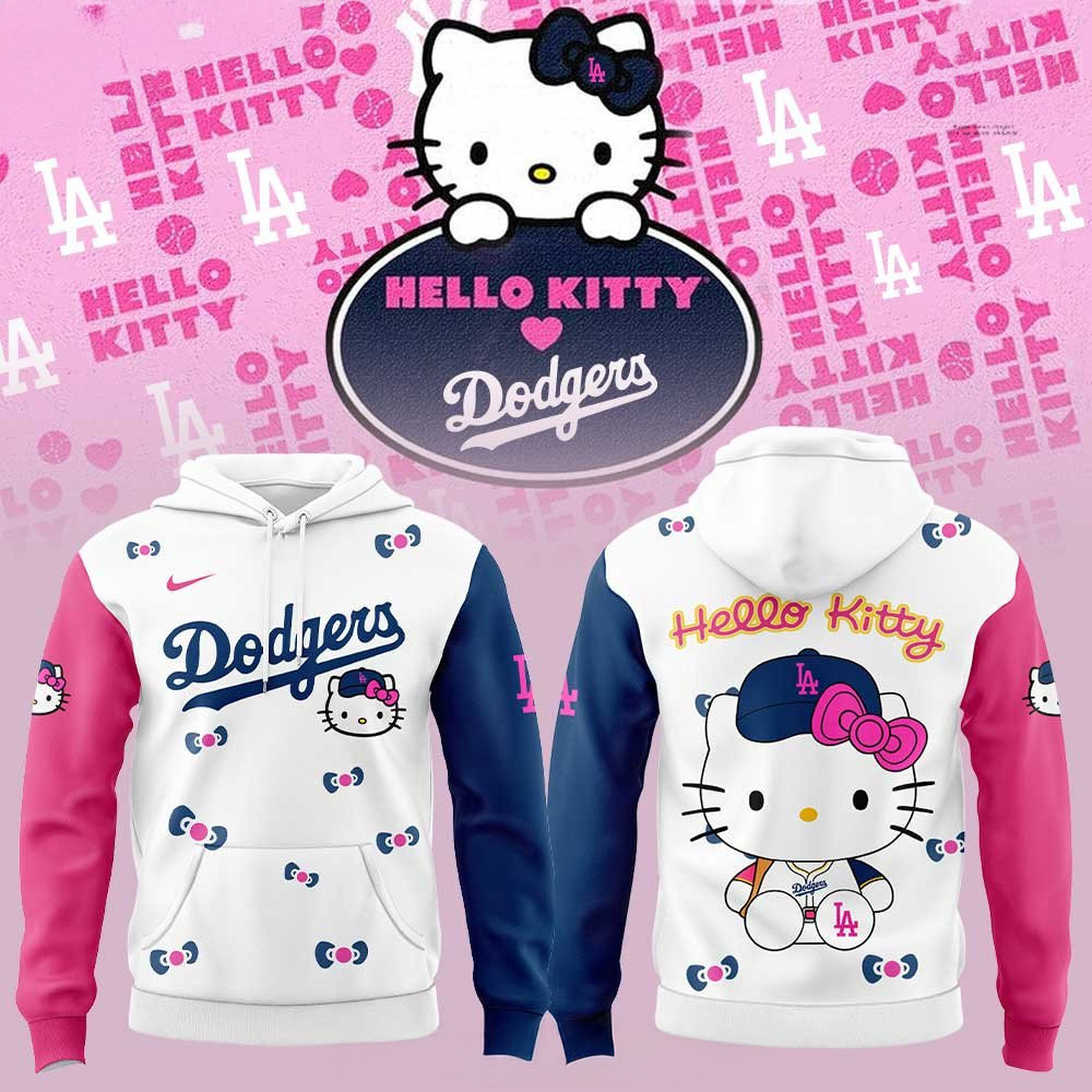 Los Angeles Dodgers x Hello Kitty Night 2025 Hoodie Los Angeles Dodgers Merch Mothers Day Gifts-1