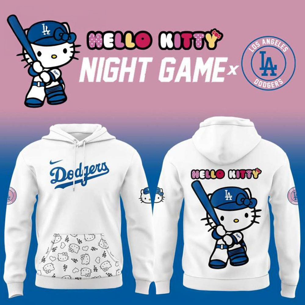 Los Angeles Dodgers x Hello Kitty Night Game Hoodie Best Father's Day Special Gifts-1