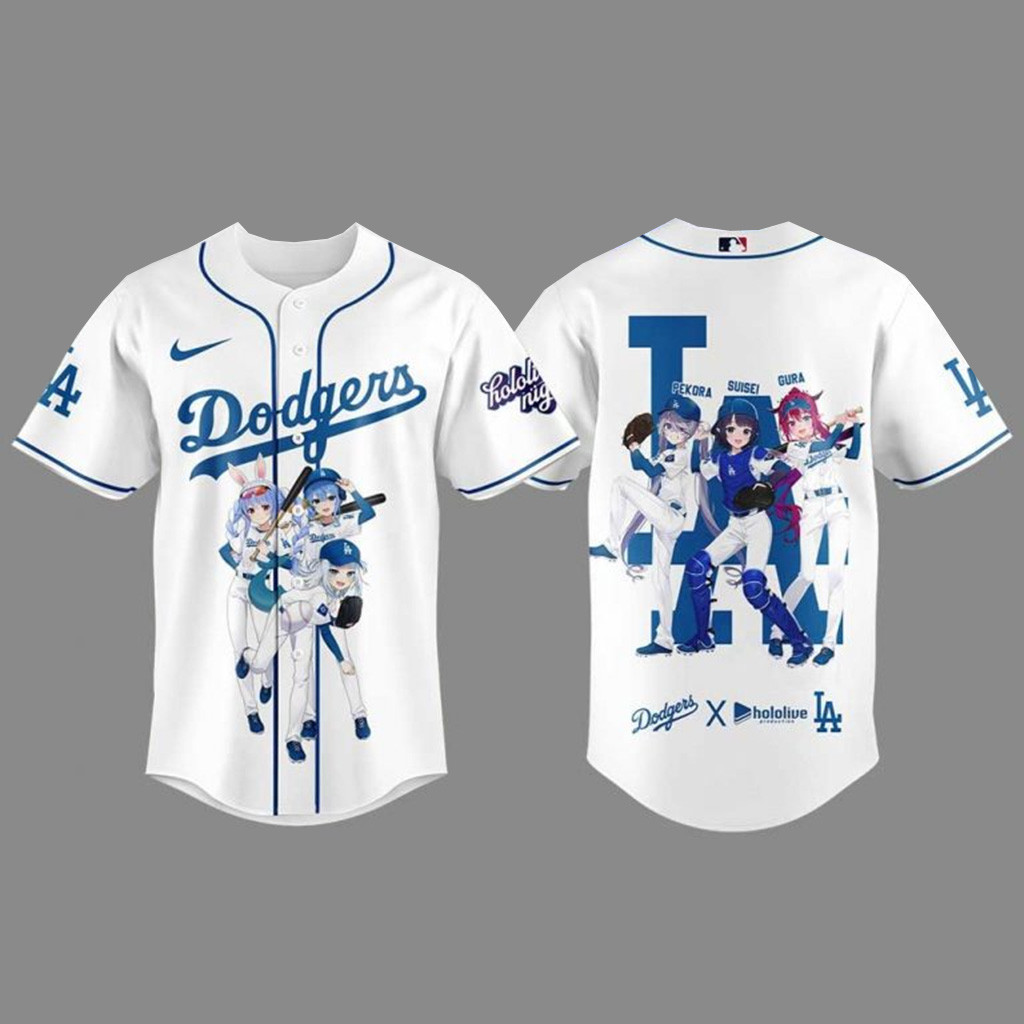Los Angeles Dodgers x Hololive Night Collaboration Special Baseball Jersey Dodgers Merch-1