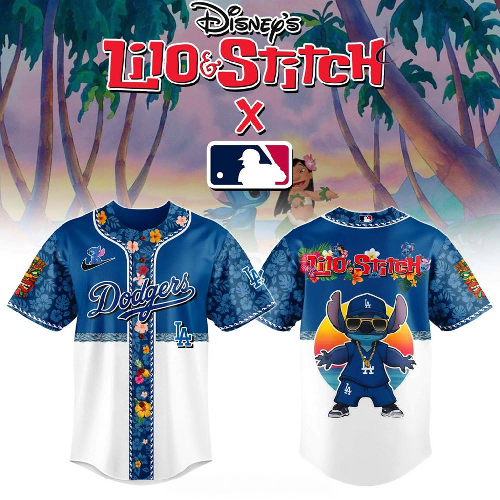 Los Angeles Dodgers x Lilo And Stitch Limited Edition Jersey LA Dodgers Merch Fans Gifts-1
