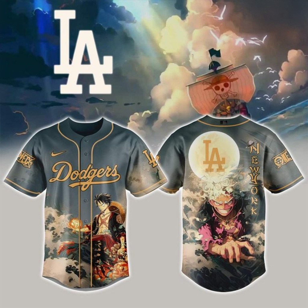 Los Angeles Dodgers x Luffy Gear 5 Nika Form Baseball Jersey LA Dodgers Merch Him Gifts-1 Los Angeles Dodgers x Luffy Gear 5 Nika Form Baseball Jersey LA Dodgers Merch Him Gifts-1