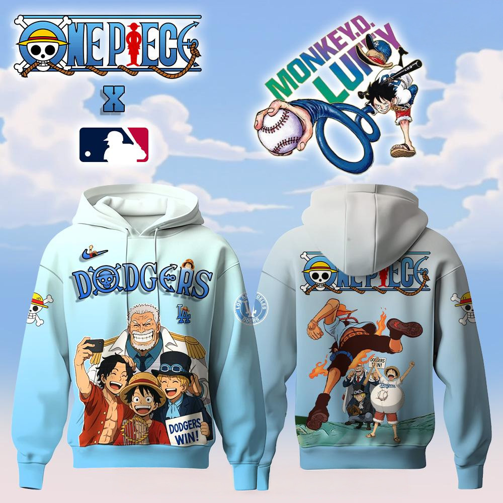 Los Angeles Dodgers x ONE PIECE Night Limited Edition Hoodie Best Gifts For Baseball Fans-1