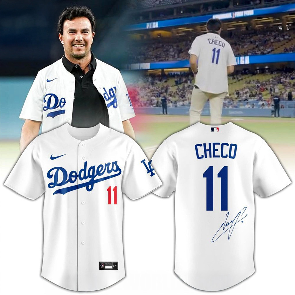 Los Angeles Dodgers x Sergio P'rez Memories September 18 At Dodger Stadium Jersey Fan Merch-1
