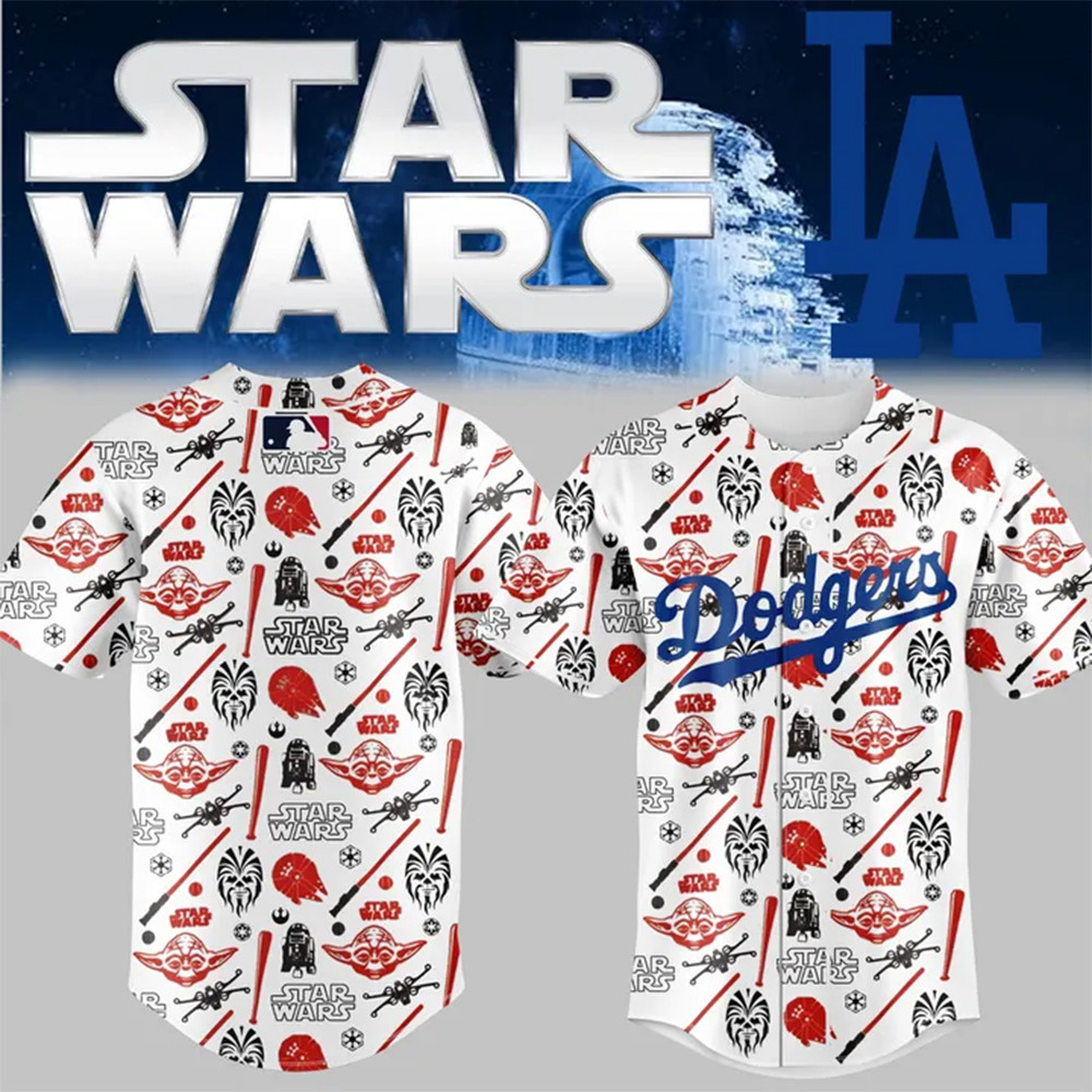 Los Angeles Dodgers x Star Wars Baseball Jersey Baseball Enthusiast Gifts-1