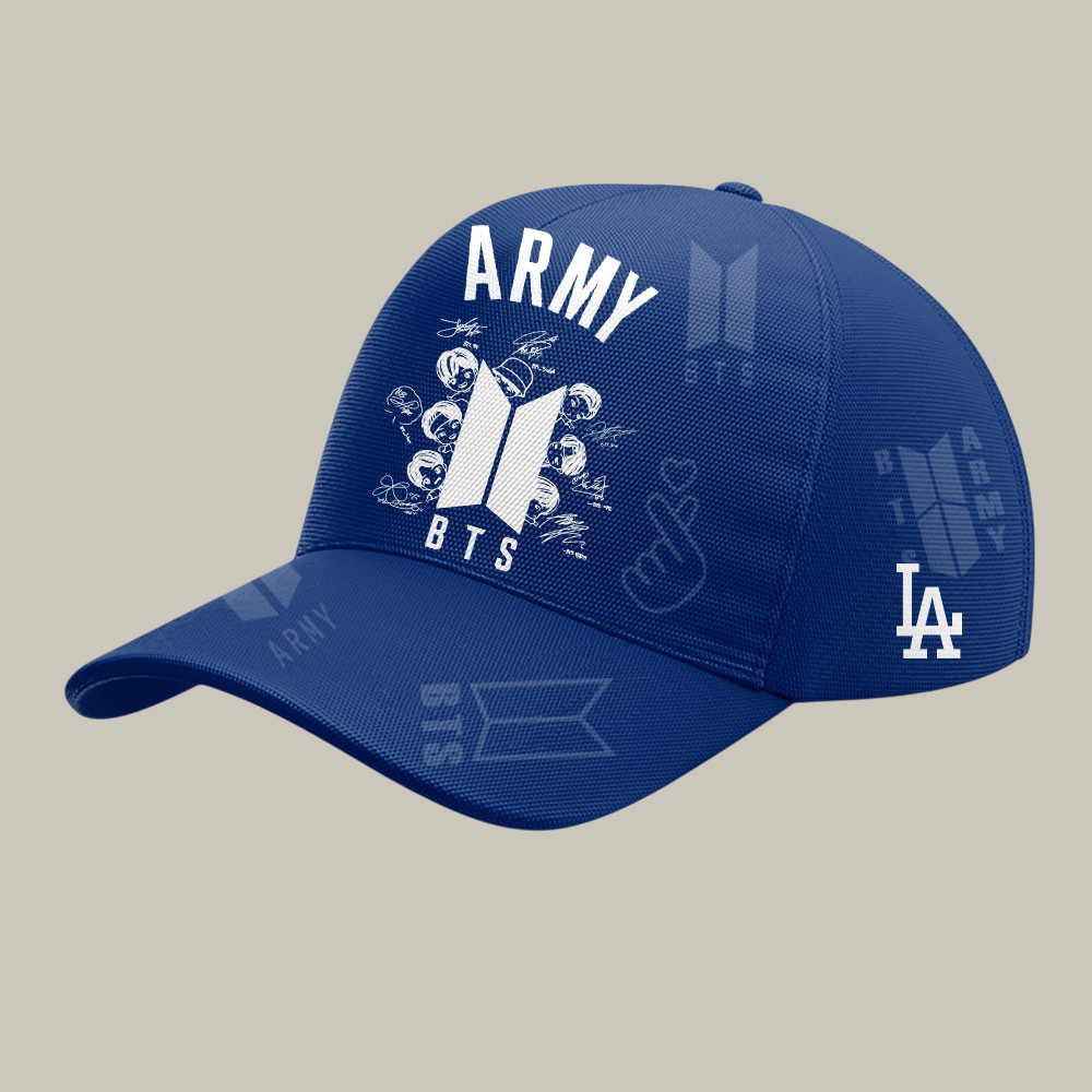 Los Angeles Dodgers x V Bts Hat Dodgers World Series Merch Signature Hat Gifts For Army-1