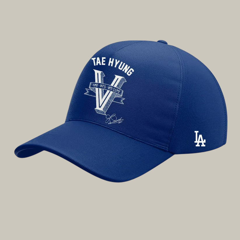 Los Angeles Dodgers x V Bts Hat Taehyung Dodgers World Series Merch Signature Hat Gifts-1
