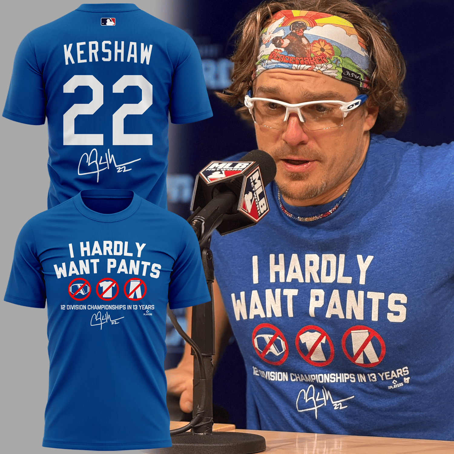 Los Angeles Kershaw 22 T-Shirt I Hardly Want Pants Division Championships Merch Gifts-1