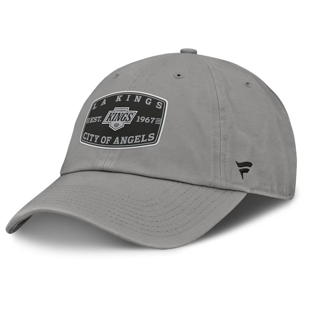 Los Angeles Kings Fanatics Gray Dangle Adjustable Hat Best Gifts For Hockey Fans-1