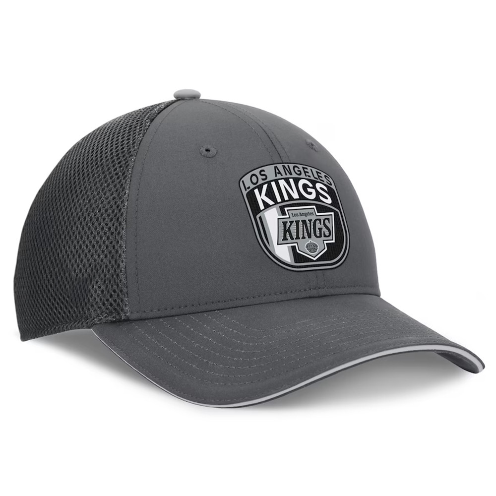 Los Angeles Kings Fanatics Gray Trucker Hat Best Gifts For Hockey Lovers-1