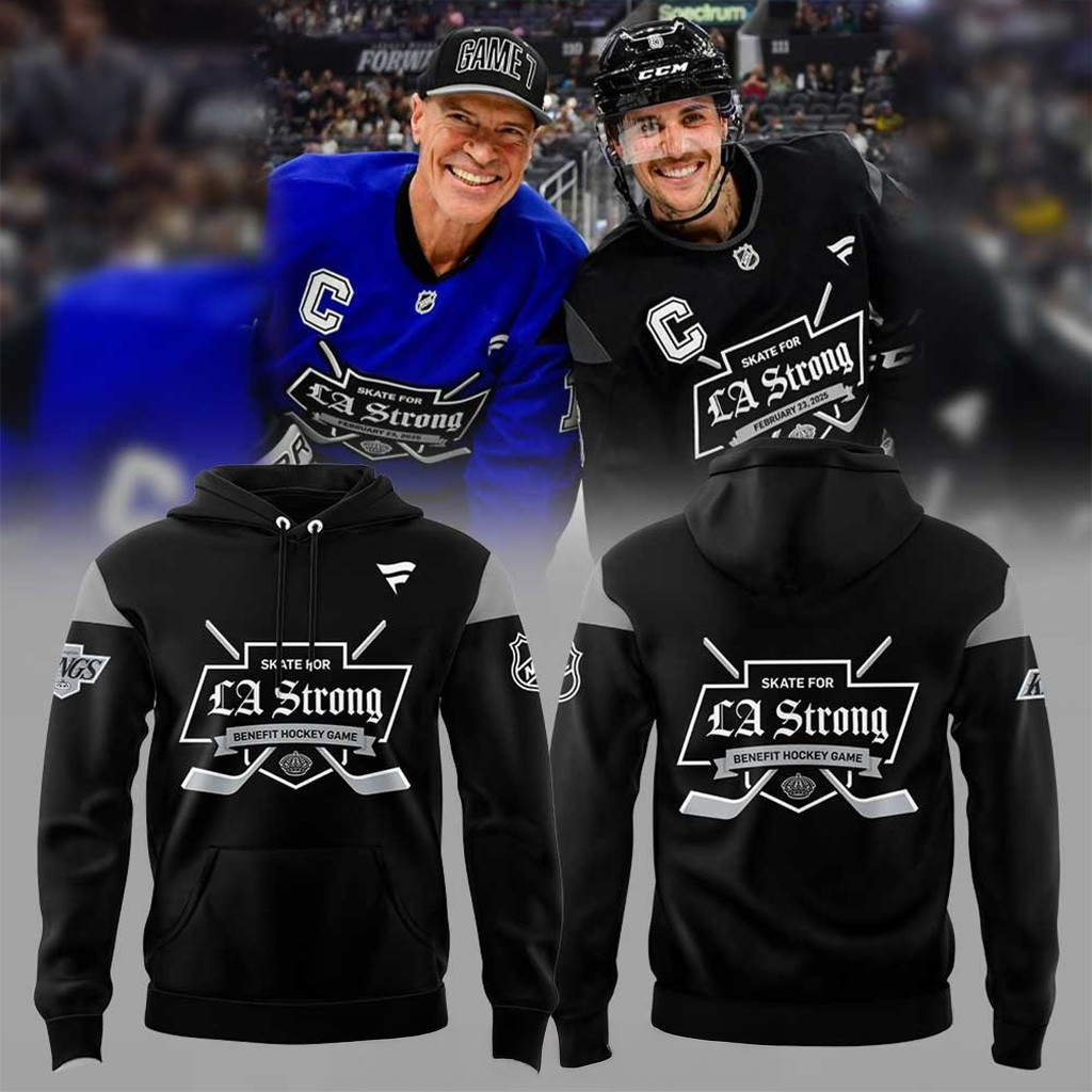 Los Angeles Kings LA Strong 2025 Black Hoodie Los Angeles Kings Merch Gifts For Baseball Fans-1