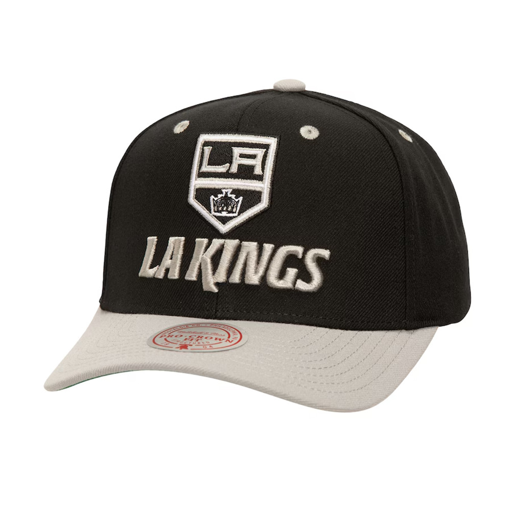 Los Angeles Kings Mitchell And Ness Black All In 2.0 Pro Crown Hat Gift Ideas For Hockey Fans-1