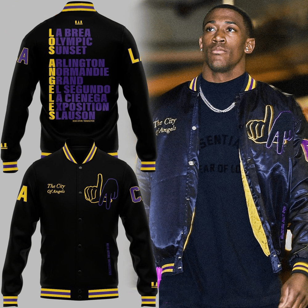 Los Angeles Lakers City Of Angels Varsity Jacket Los Angeles Lakers Merch Best Gifts For Dad-1