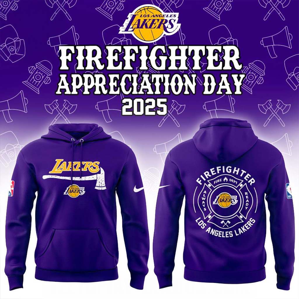 Los Angeles Lakers Firefighter Application Day 2025 Hoodie Lakers Merch Basketball Fan Gifts-1