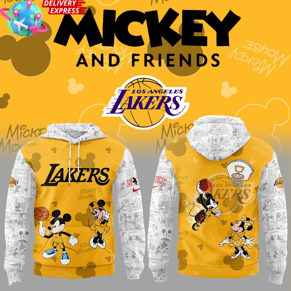 Los Angeles Lakers Mickey And Friends Special Hoodie Lakers Merch Stepdad Gifts For Father's Day-1