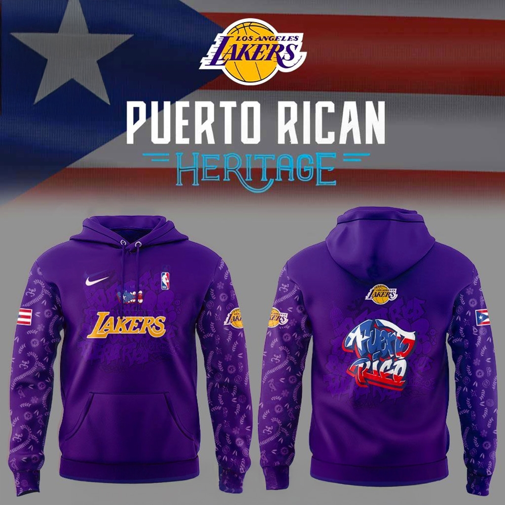 Los Angeles Lakers Puerto Rican Heritage 2025 Hoodie Lakers Merch Gift For Basketball Lover-1