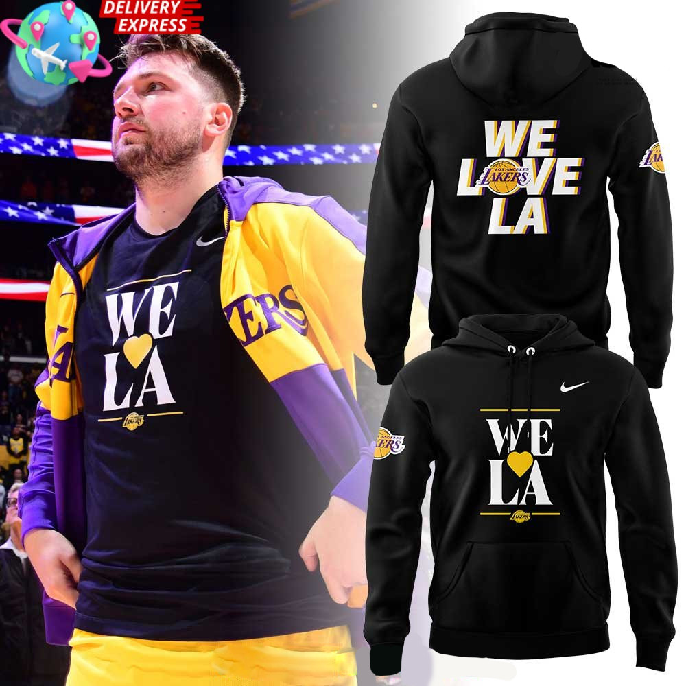 Los Angeles Lakers WE LOVE LA Limited Hoodie Lakers Merch Father's Day Gifts For Husband-1