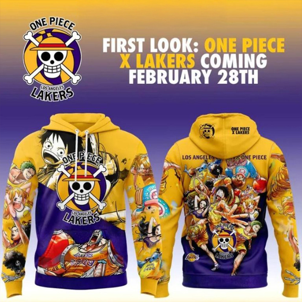 Los Angeles Lakers X One Piece Coming Hoodie Basketball Fan Gift Ideas-1