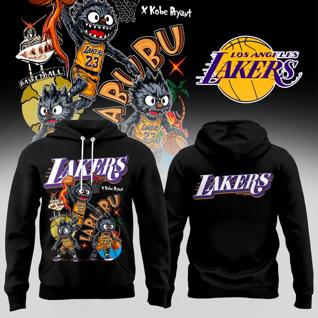 Los Angeles Lakers x Labubu Hoodie Lakers Merch Gifts For Basketball Fan-1
