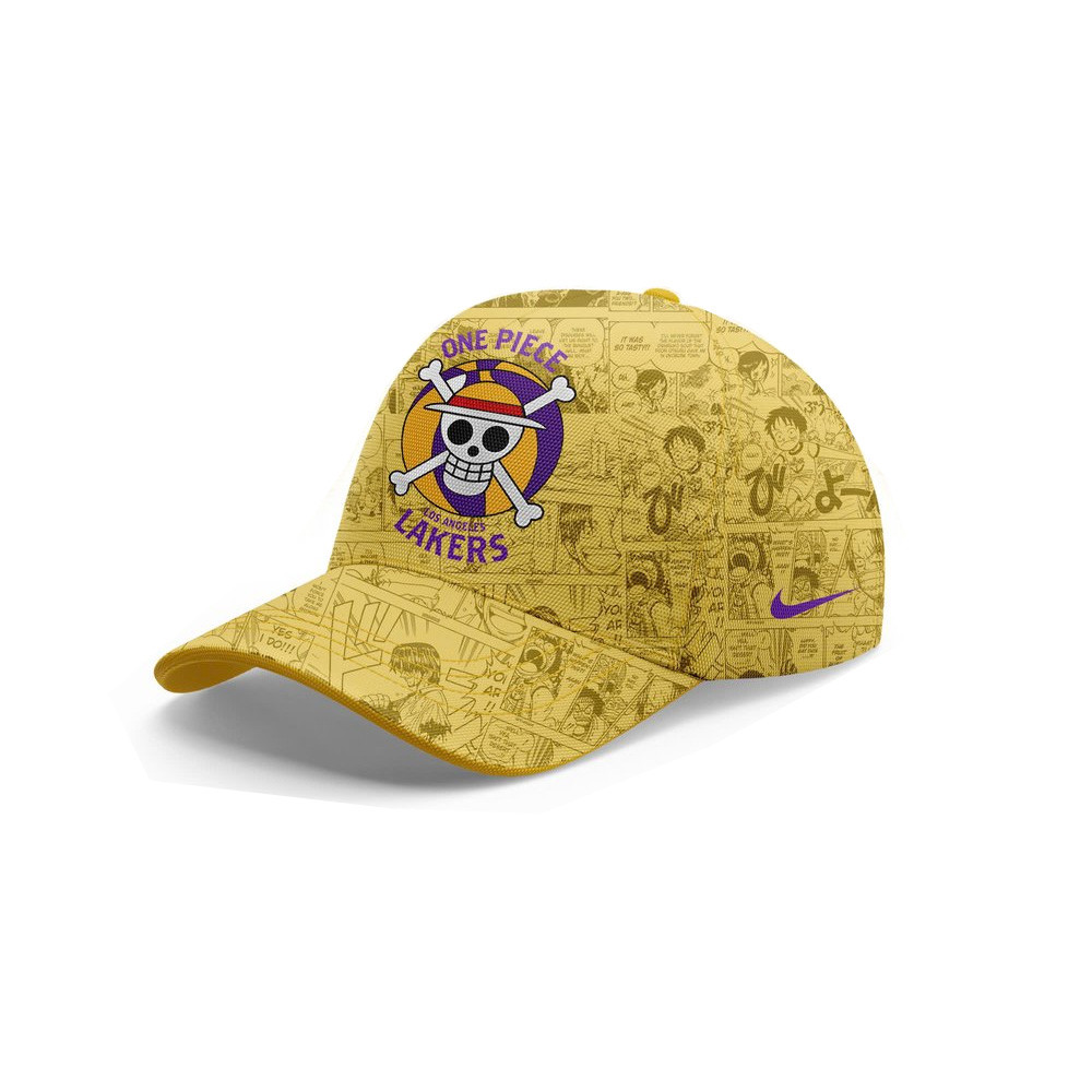 Los Angeles Lakers x One Piece Gold Hat Los Angeles Lakers Merch Fathers Day Gifts For Husband-1