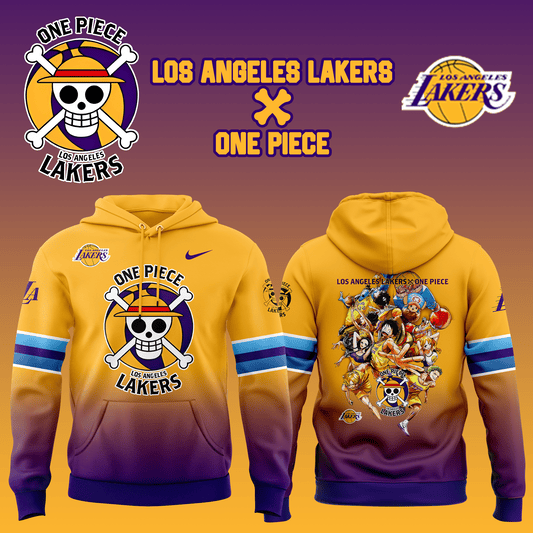 Los Angeles Lakers x One Piece Hoodie Cool Gifts For Basketball Fans-1